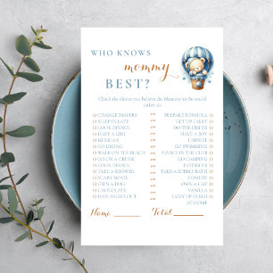 dorable Blue Hot Air Balloon Bear Who Knows Mommy 