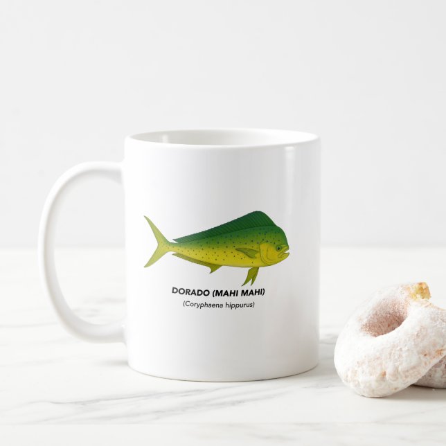Dorado (Mahi Mahi) – Marine Animals of California Coffee Mug (With Donut)