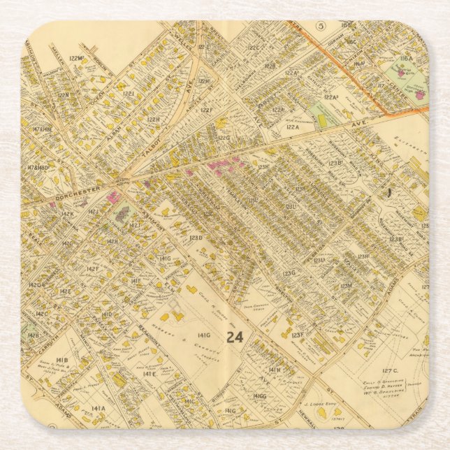Dorchester, Massachusetts 2 Square Paper Coaster (Front)
