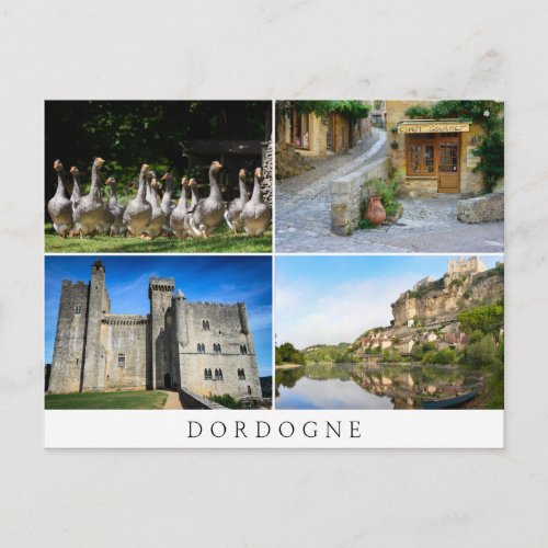 Dordogne collage postcard