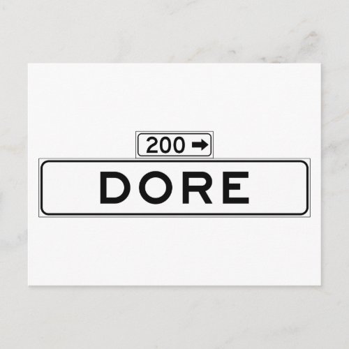 Dore St San Francisco Street Sign Postcard