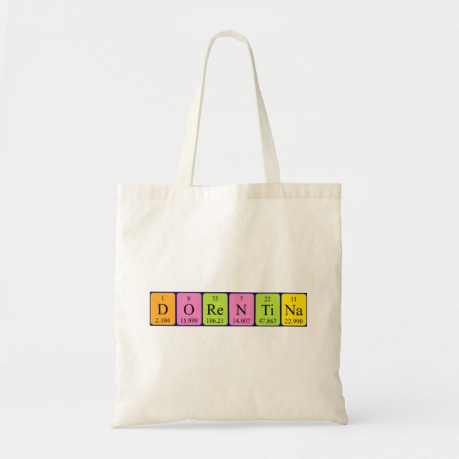 Dorentina periodic table name tote bag (Front)
