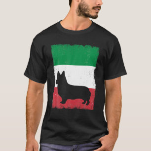 Dorgi Dog Italy Flag Italian Vintage Mom Dad T-Shirt