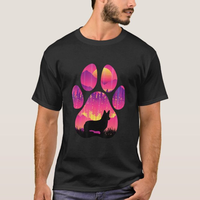 Dorgi Paw Mom Dad Dog  Women Men T-Shirt (Front)