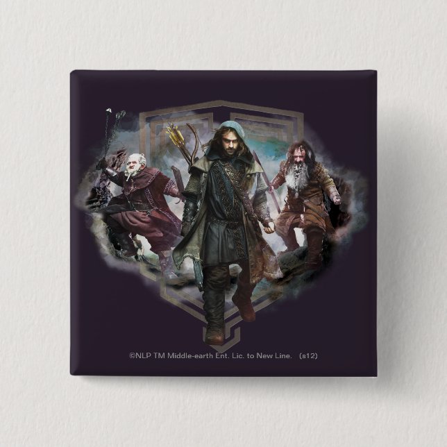 Dori, Kili, and Bifur Pinback Button (Front)