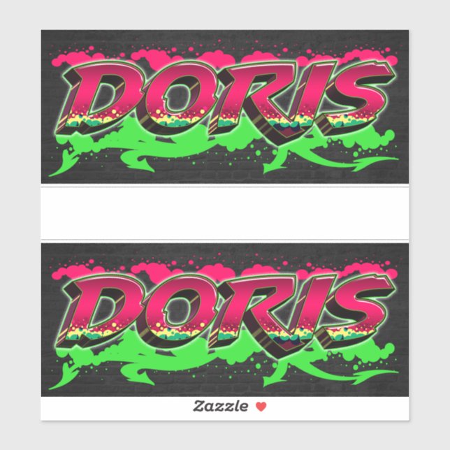 Doris First Name Graffiti Sticker (Sheet)