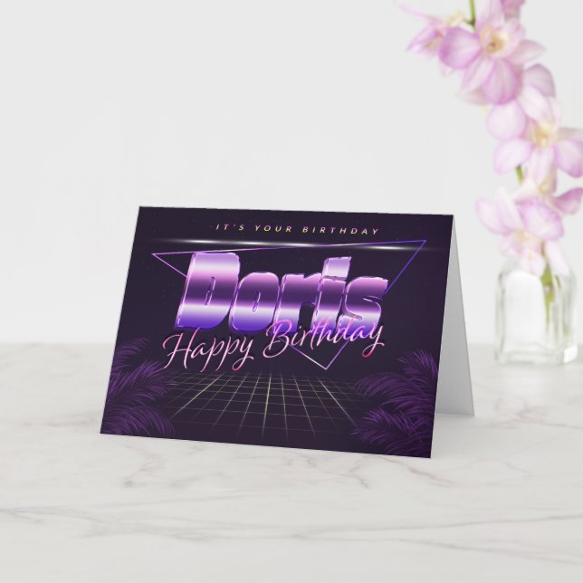 Doris Name First Name pura retro card Birthday (Orchid)