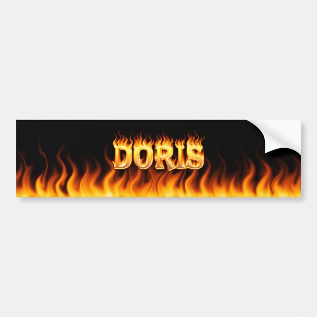 Doris real fire and flames bumper sticker design (Front)