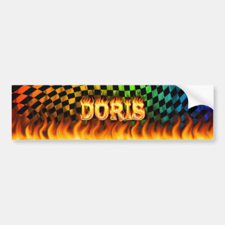 Doris real fire and flames bumper sticker design