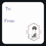 Doris the Dog Holiday Gift Sticker<br><div class="desc">Whether or not you've met the rescue hound Doris Dalrymple in the flesh (fur, ?) she'll add charm to your gifts. (See associated Doris wrapping paper.)</div>