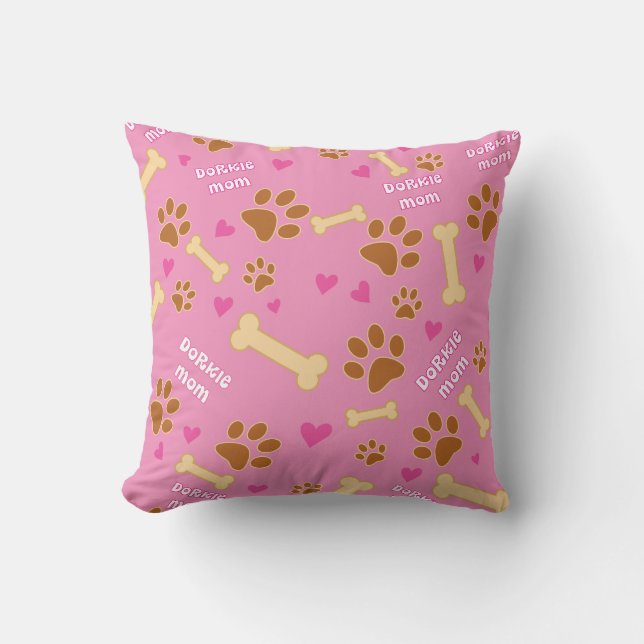 Dorkie Dog Breed Mom Gift Idea Throw Pillow (Front)
