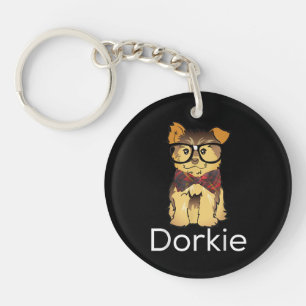 Dorkie Funny Dorky Yorkie Dog Keychain
