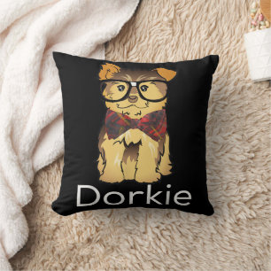 Dorkie Funny Dorky Yorkie Dog Throw Pillow