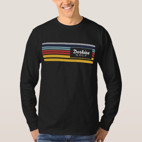 Dorkies Golf Retro Stripes Golfer Golfing  T_Shirt