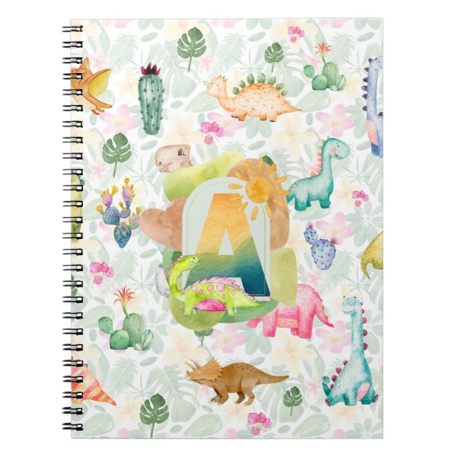 DORKY DINOSAURS BOYS SCHOOL GRANDSON GIFTS CUSTOM NOTEBOOK (Front)
