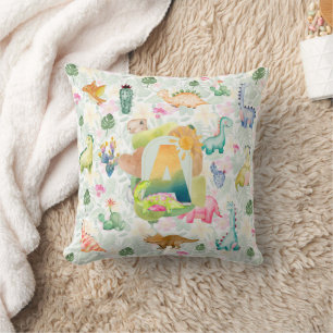 DORKY DINOSAURS BOYS SCHOOL GRANDSON GIFTS CUSTOM THROW PILLOW