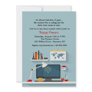 Dorm Room Desk Invitation