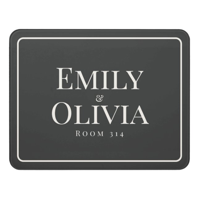 Dorm Room Door Sign | Personalized Name Room Sign (Contemporary Front)