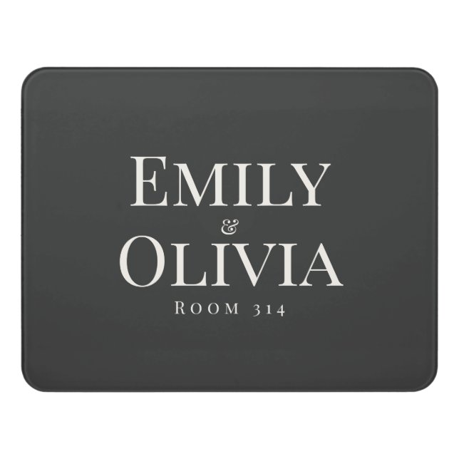 Dorm Room Door Sign | Personalized Name Room Sign (Contemporary Front)
