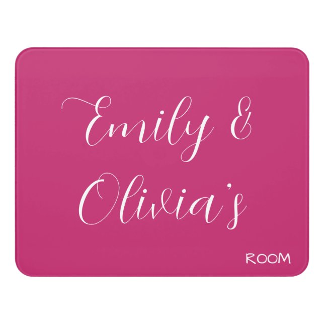 Dorm room door sign with two names (Contemporary Front)