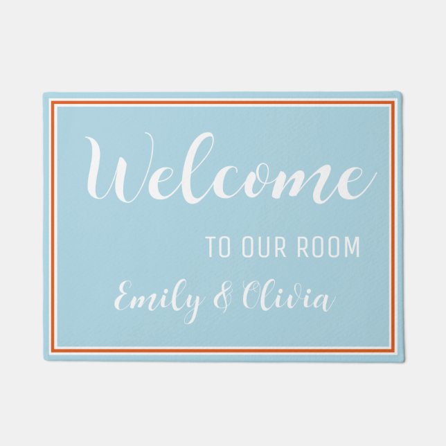 Dorm room doormat with name(s) (Front)