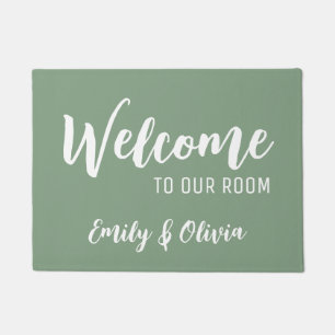 Dorm room doormat with name(s)