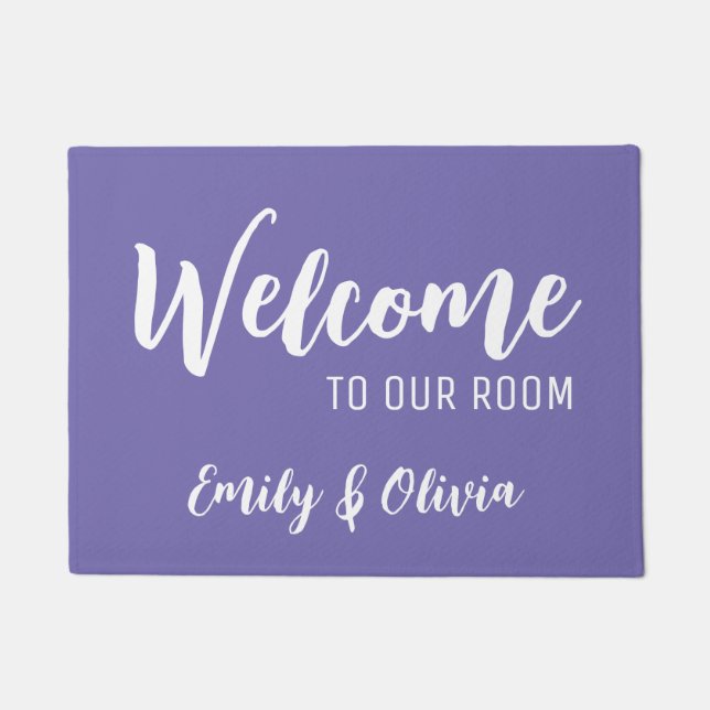 Dorm room doormat with name(s) (Front)