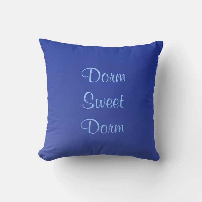 Dorm Sweet Dorm, Blue , Name, Square Throw Pillow (Front)