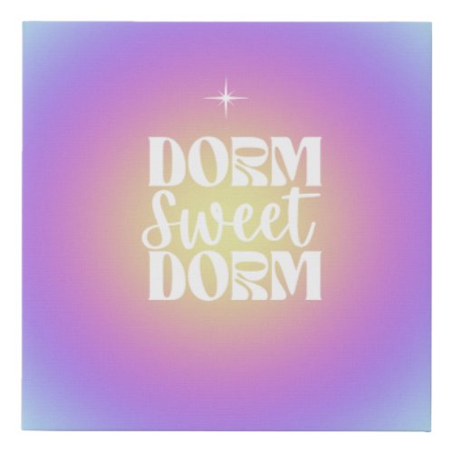 Dorm Sweet Dorm Blue  Purple Gradient Aura Faux Canvas Print