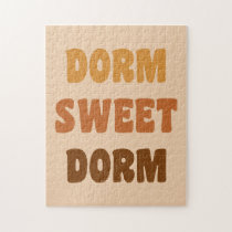 Dorm Sweet Dorm Brown Retro 70s Lettering  Jigsaw Puzzle