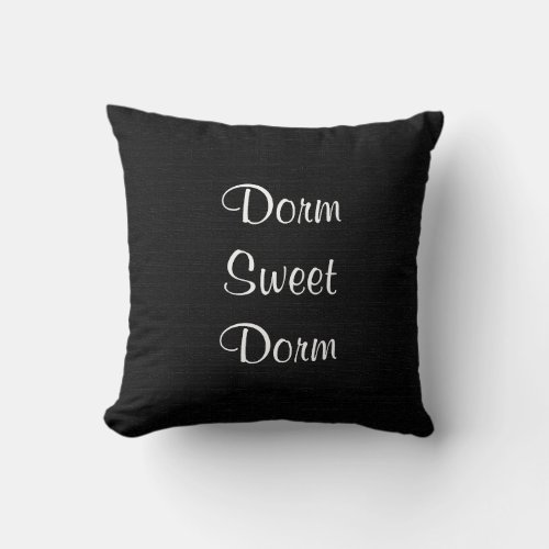Dorm Sweet Dorm Faux Textured Personalized  Throw Pillow
