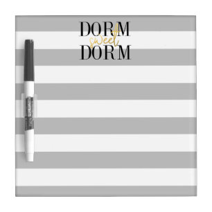 Dorm Sweet Dorm   Grey Stripes College Dry Erase Board