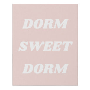Dorm Sweet Dorm in Blush Faux Canvas Print