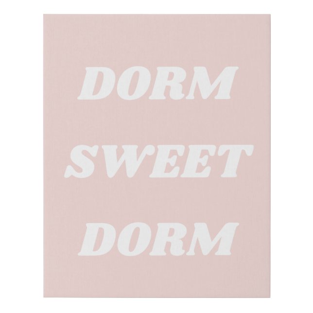Dorm Sweet Dorm in Blush Faux Canvas Print (Front)