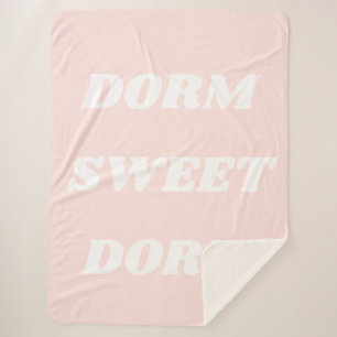 Dorm Sweet Dorm in Blush Sherpa Blanket