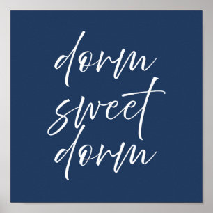 Dorm Sweet Dorm Navy Poster Preppy Dorm Wall Art