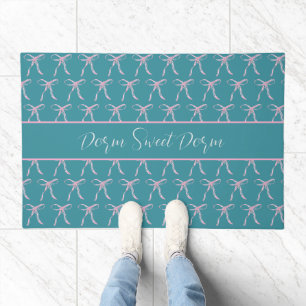Dorm Sweet Dorm Pink Bow Pattern Rug