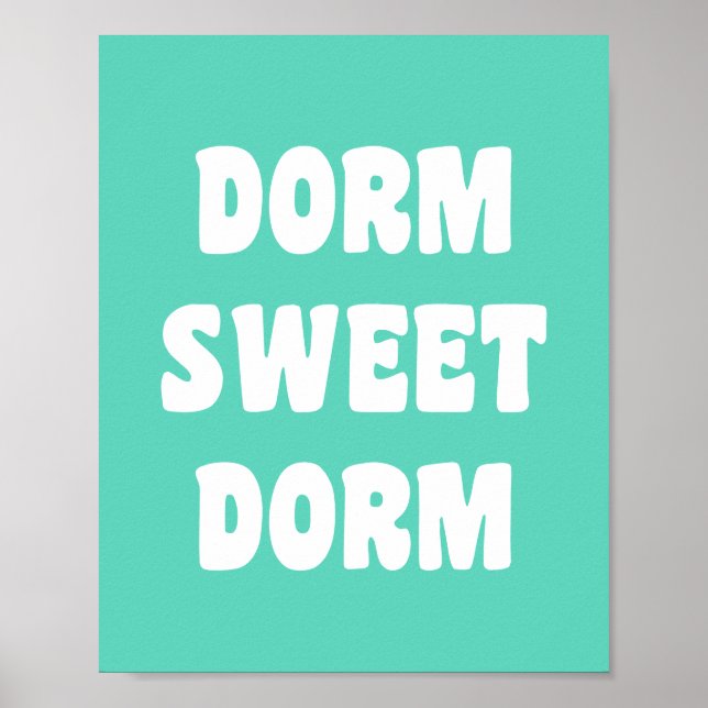 Dorm Sweet Dorm Retro Lettering in Mint Green Poster (Front)