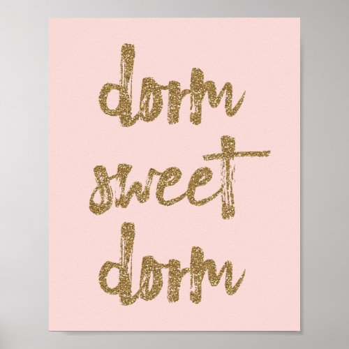 Dorm Sweet Dorm Room Decor Blush Pink and Gold