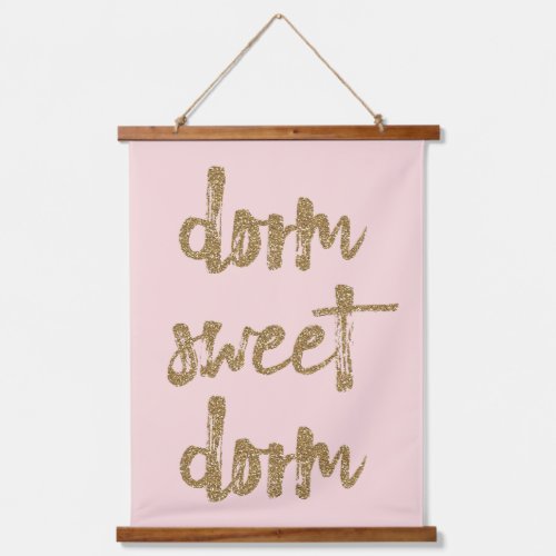 Dorm Sweet Dorm Room Decor Blush Pink and Gold Hanging Tapestry