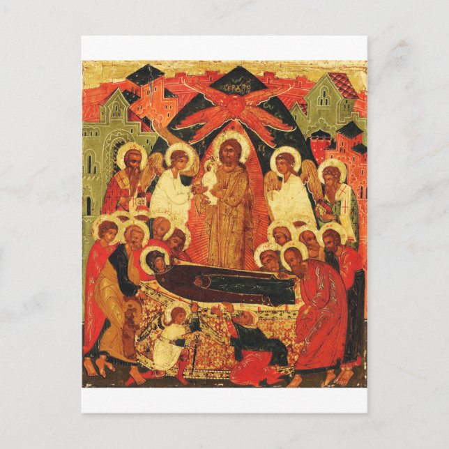 Dormition of the Mother of God orthodox icon  Postcard (Front)