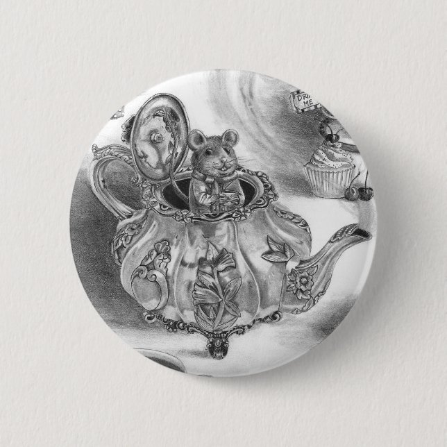 Dormouse Button Alice in Wonderland Button (Front)