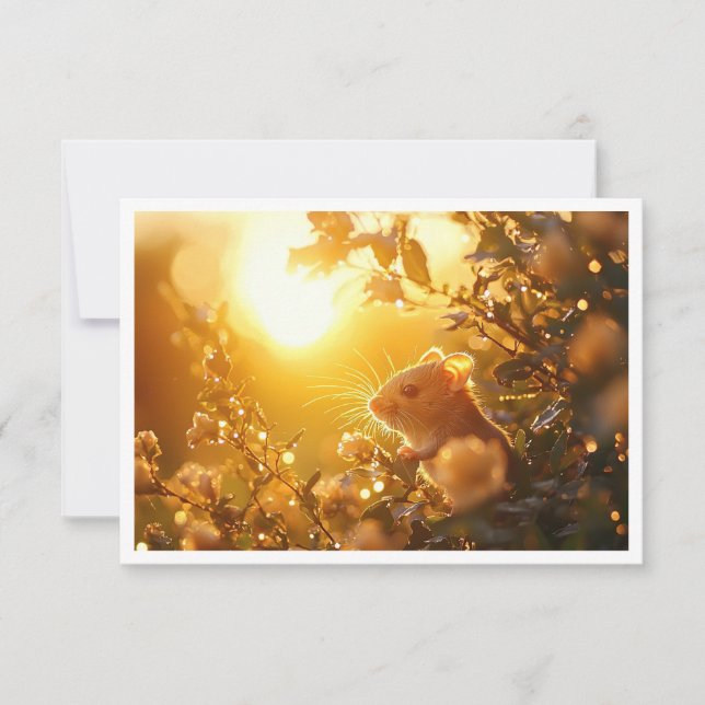 Dormouse in Surrey Hedge Sunrise  Thank You Card (Front)