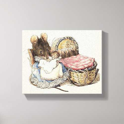 Dormouse Mother and Child Canvas Print