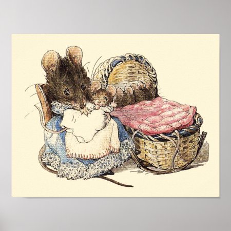 Dormouse Mother And Child Poster