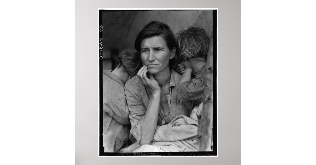 Dorothea Lange's Migrant Mother Florence Thompson Poster | Zazzle