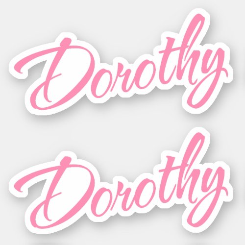 Dorothy Decorative Name in Pink x2 Sticker