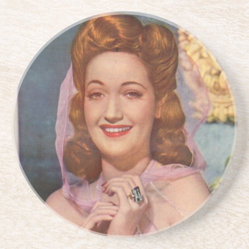 Dorothy Lamour 1940s star of the Road pictures Drink Coaster