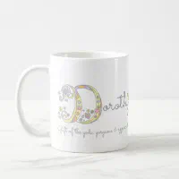 Dorothy letter D name meaning monogram mug