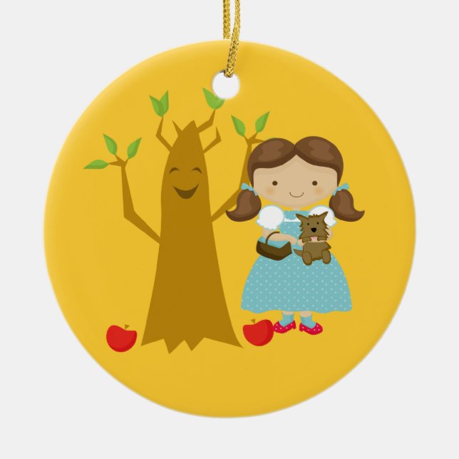 Dorothy next to Talking Tree Christmas Ornament (Front)
